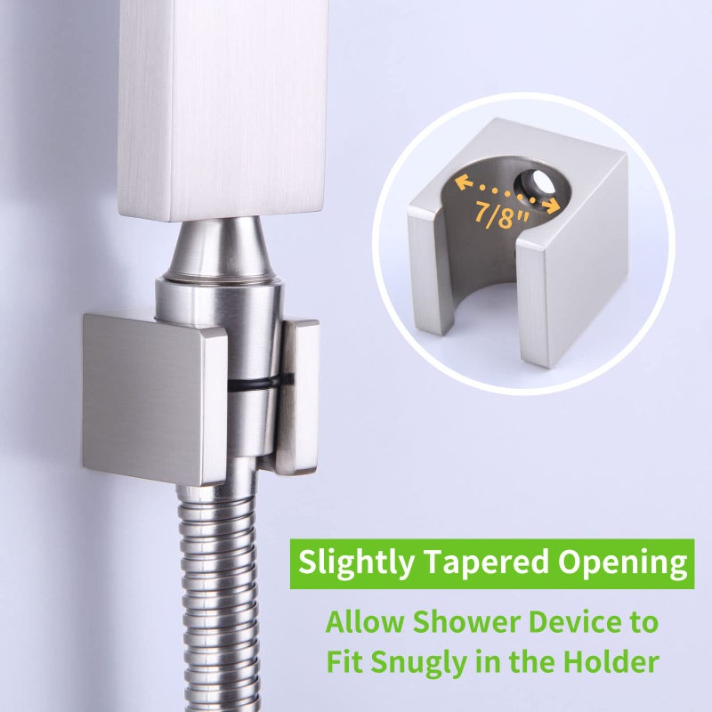 Angle Simple Shower Head Holder, Brass Shower Wand Bracket, Handheld Sprayer Holder Wall Mount, Brushed Nickel - Image 5